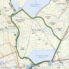 Blackstone Edge Reservoir, Map, Walk Blackstone Edge Map